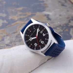 Personalised & Customised Mens Watch with Blue Strap. FREE Personalisation Engraving