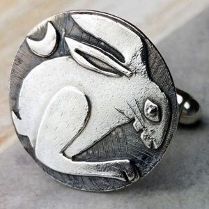 Irish Hare Silver Cufflinks - Handmade Hare Cufflinks in Hallmarked 925 Silver with Cufflink Box