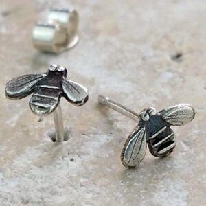 Silver Bumble Bee Earrings