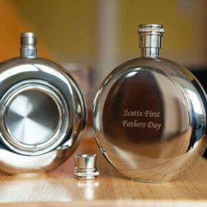 Personalised Hip Flask with Window & FREE Engraving