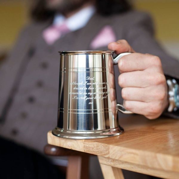 Hand Made Personalised One Pint Engraved Tankard