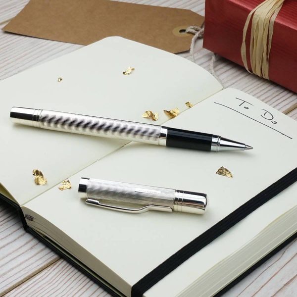 Earl Silver Lidded Rollerball Pen & Gift Box with Free Engraving