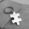 Personalised Jigsaw Keyring In Silver on ShopStreet.ie Silver Keyrings