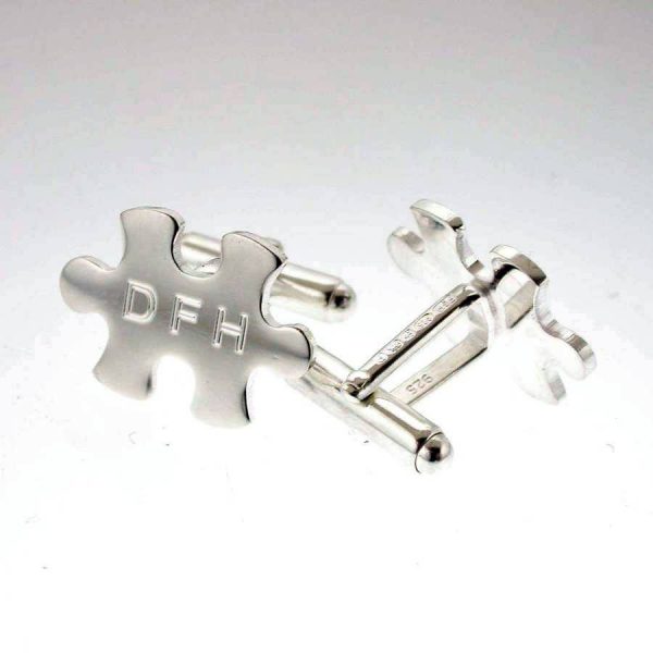 Personalised Jigsaw Cufflinks In Silver on ShopStreet.ie Silver Cufflinks