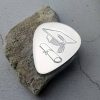 Graduation Custom Guitar Pick In Sterling Silver Personalised With Engraved Message. Handmade & Hallmarked Graduation Gift For Guitarist & Guitar Players