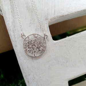Silver Tree Of Life Pendant For Bride, Brides Maid, Mother & Mother Of The Bride Wedding Pendant Necklace. Silver Tree Of Life Necklace with Gift Wrapping
