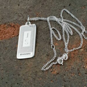 Silver Dog Tags For Men Personalised with Engraved Initials on Sterling Silver Chain. Silver Mens Dog Tag Necklace & Pendant with FREE ENGRAVING & Gift Wrap.