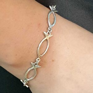 Silver Fish Bracelet | Ichthys Bracelet | Ichthus Silver Bracelet