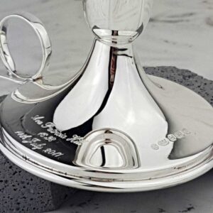 Personalised Silver Christening Candlestick Holder