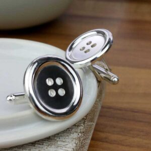 Silver Button Cufflinks For Men. Quality Hallmarked Round Button Sterling Silver Cufflinks Handmade To Order by our Cufflink team. Gift Wrapping Available.