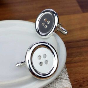 Silver Button Cufflinks For Men. Quality Hallmarked Round Button Sterling Silver Cufflinks Handmade To Order by our Cufflink team. Gift Wrapping Available.