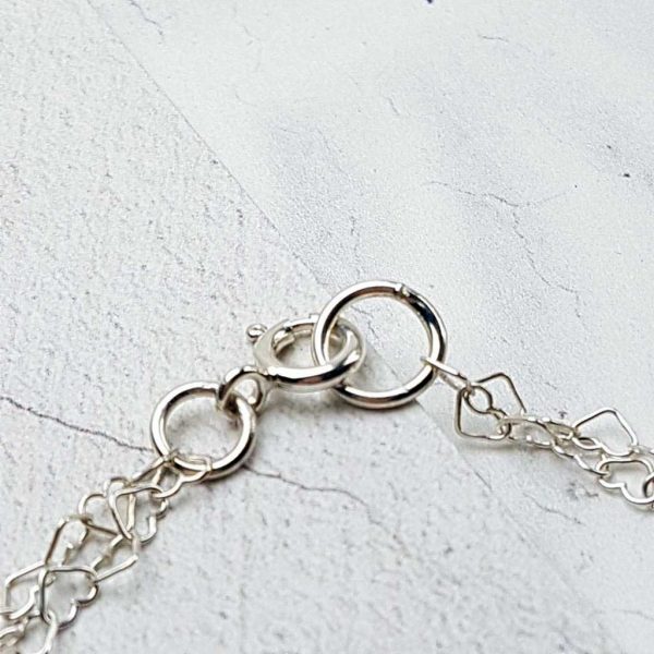 Silver Bracelet For Women. Elegant Double Stranded Sterling Silver Heart Bracelet For Her. Handmade Gift For Her Wedding, Valentine, Bride & Bridesmaid.