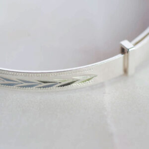 Silver Baby Bangle for New Baby and Christening in Personalised Gift Box
