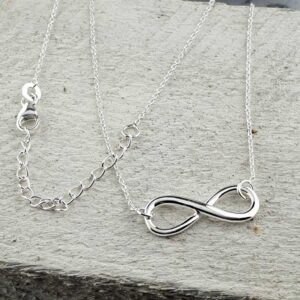 Sterling Silver Infinity Pendant Necklace Handmade For Valentines Day, Bride, Bridesmaid, Mother & Mother Of The Bride. Infinity Necklace with Gift Wrapping.