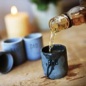 Personalised Soapstone Shot Glass For Him engraved with 3 initials - Dad, Fathers Day, Stag Party, Best Man, Usher & Groomsmen + gift wrapping!