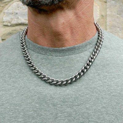 Men's Titanium Necklace - A Chunky, Lightweight & Super Strong Jewellery gift for him. Stunning made to order Mens Titanium Necklace.