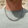 Mens Titanium Necklace With Polished Square Titanium Links. Handmade to order Mens Titanium Chain Necklace by master jewellers + optional gift wrapping