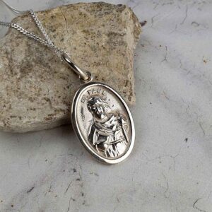 Saint Peter & Saint Paul Silver Medal Pendant on 18inch silver chain with optional gift wrapping. Faith jewellery featuring St Peter & St Paul, Ireland