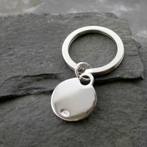Personalised Silver Keyring Keychain in Sterling Silver. Personalised Keyring Engraved to Order with optional Gift Wrapping Available.