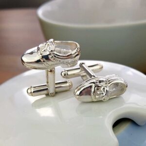Golf Shoe Silver Cufflinks For Golfers. Hallmarked Silver & Handmade Golfing Cufflinks in Luxury Box with optional Gift Wrapping