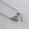 White Gold Diamond Heart Necklace in personalised gift box. Stunning 0.11ct Diamond & Gold Pendant on Gold Chain for Christmas, Anniversary & Birthday.