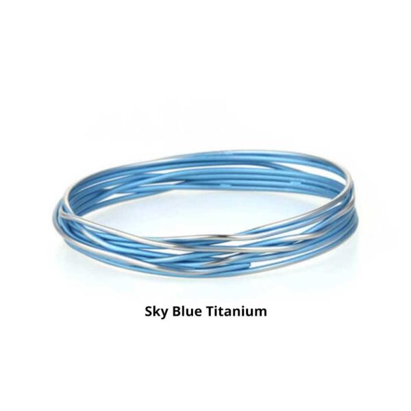 Sky Blue Ladies Titanium Bangle Bracelet