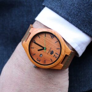 Coole Park Yew Mens Watch Handmade in Yew Wood sourced in Coole Park, Co Galway, Ireland & Handcrafted in Galway. Unique Mens Watch Shipped from Ireland.