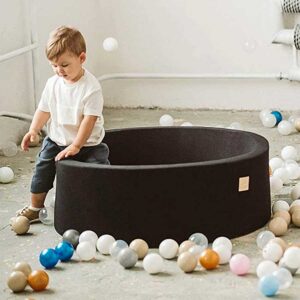 Round Foam Ball Pit For Children - Black