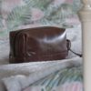 Handmade Leather Washbag Personalised For Dad