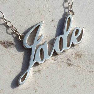 Personalised Name Necklace Handmade To Order in Sterling Silver on 20