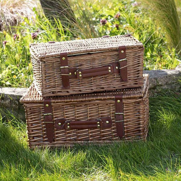 Personalised Picnic Basket - Luxury Two Person & Four Person Picnic Hamper Sets with two engraved Initials. Plates, Bottle opener, Blanket, cooler bag, cutlery & glasses. Available on ShopStreet.ie - Picnic Basket Ireland