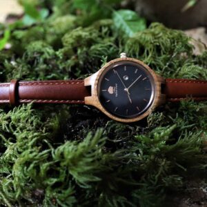 Personalised Wych Elm Womans Wood Watch with Free Personalised Engraving. Wych Elm Woman's Watch Handcrafted in Galway, Ireland. Handmade Irish Watch.