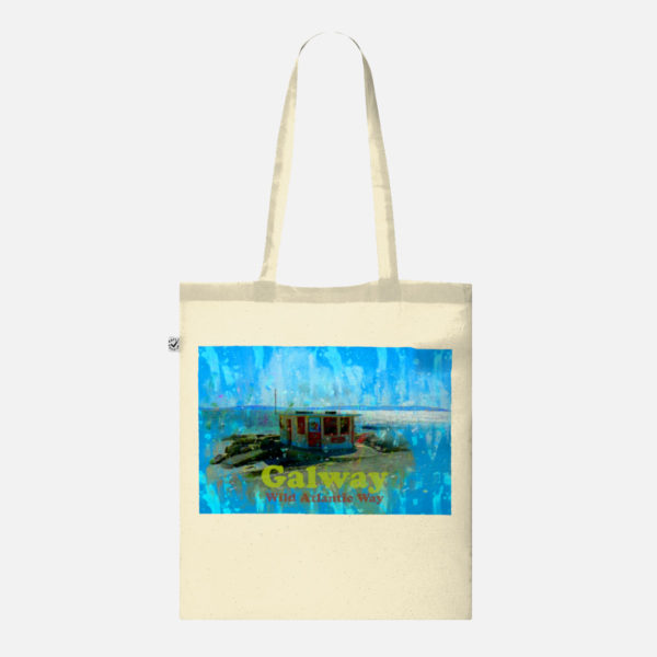 Galway Shopping Bag. Ice Cream Kiosk on The Salthill Prom, Galway, Ireland, Shopping Tote Bag. Exclusive Tote Bag Design Gift. 100% plastic-free packaging