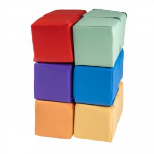 Large Foam Building Blocks For Kids - 12 Colourful Play Blocks 15x15cm for Toddlers, Kids, Bed Room, Nursery, Public Play Spaces & More. Removable Zip Covers. Shipped direct to Ireland