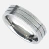 Men's Personalised Titanium Wedding Ring with "Twin Groove" Design in Satin or Polished finish. Handmade To Order Titanium Wedding Ring with Personalised Engraving. Shipped Direct To Ireland by Family Jeweller.