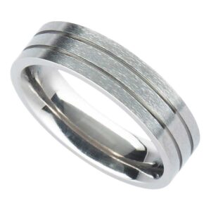 Men's Personalised Titanium Wedding Ring with 