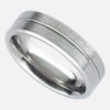 Handmade Men's Titanium Ring with Satin Finish, Polished Central Groove & Bevelled Edge. Made To Order Titanium Wedding Ring with Personalised Engraving