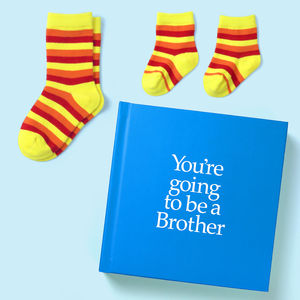 Brother Gift Book & Socks - Perfect Gift for Brother tell him he is going to have a sibling, with matching socks present for him & Baby, from Ireland. On ShopStreet.ie - Handmade & Personalised Gifts, Ireland.