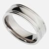 Handmade Personalised Men's Titanium 7mm Ring with Polished Finish, Raised Edges & Center. Titanium Wedding Ring with Personalised Engraving Shipped Direct To Ireland