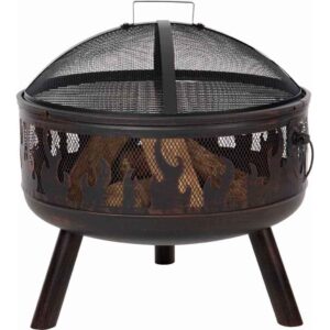 Fire Pit Brazier BBQ Ireland - Retro Fire Pit Brazier & Barbecue With Spark Guard & Wide Cooking Grill for Garden & Camping. Fire-Pit & BBQ Delivered in Ireland