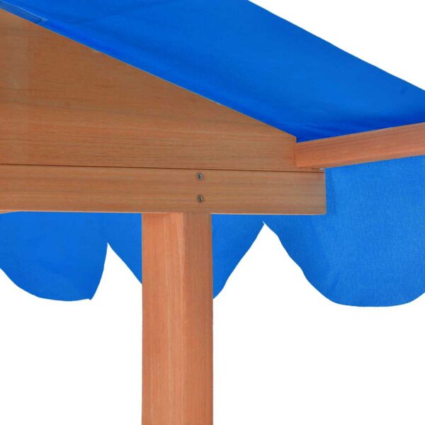 Sandpit Playhouse - Kids Sand Pit Playhouse With Blue Roof Sun Cover, Kids Outdoor Wooden Garden Play House. Sandbox with UV50 protection covered porch, Ireland