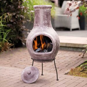 Handmade Chiminea Delivered Ireland - Handmade Clay Chiminea, Lid & Poker for Patio, Deck & Garden delivered to All Locations in Republic Of Ireland.