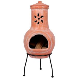 Handmade Rustic Chiminea Delivered Ireland - Handmade Clay Chiminea, Lid & Poker for Patio & Garden delivered to All Locations in Republic Of Ireland.