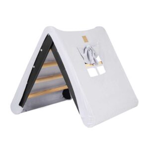 Kids House Ladder - Black Climbing Ladder Triangle with Grey Blue Cover
