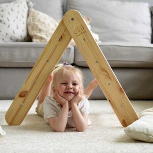 Climbing Triangle for Kids in Natural Wood. Handmade Montessori Childs Climbing Pikler Ladder for Playroom, Bedroom, Creche, Child Care & Pre-School, Ireland.