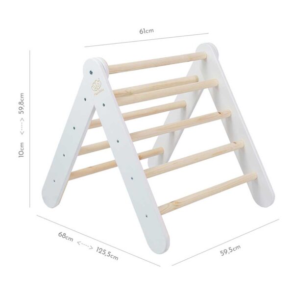 White Climbing Triangle Ladder for Kids. Handmade Pikler Montessori Childs Climbing Ladder for Playroom, Bedroom, Creche, Child Care & Pre-School, Ireland.