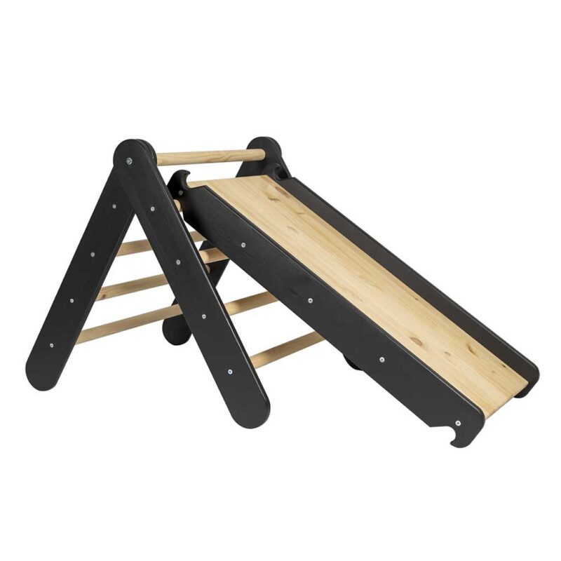 Black Climbing Triangle, 2in1 Indoor Slide & Rock Climbing Wall. Handmade Wooden Pikler Childs Climbing Ladder for Playroom, Bedroom, Creche & Child Care, Ireland