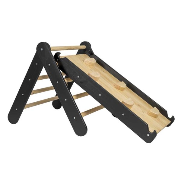 Black Climbing Triangle, 2in1 Indoor Slide & Rock Climbing Wall. Handmade Wooden Pikler Childs Climbing Ladder for Playroom, Bedroom, Creche & Child Care, Ireland