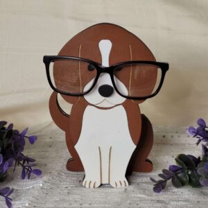 Kids Dog Glasses Holder - Baby Beagle Eyeglasses Holder Handmade In Wood & ships from Ireland.