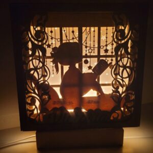 New Baby Girl Gift. 3D Personalised Bedroom Light "Reading Girl" personalised with date of birth, time of birth, birth weight, baby length & baby name. Ireland.
